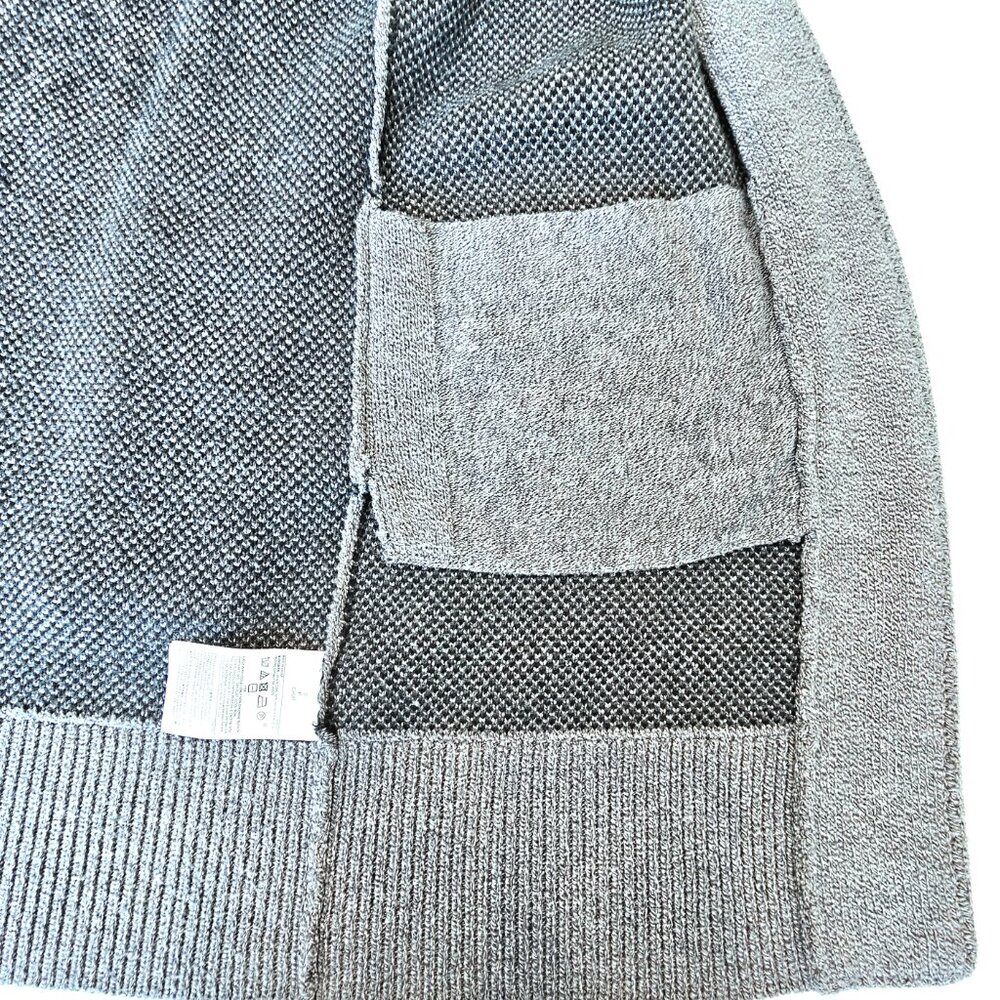 Banana Republic Wolf Intarsia Longline Cardigan Gray Open Front Duster Sweater - Picture 9 of 15